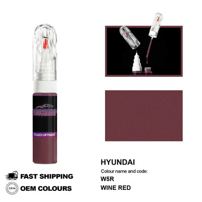 Ausbesserungslackstift für HYUNDAI WEINROT W5R Brush Fix Kit Kratzer Chip Mar...
