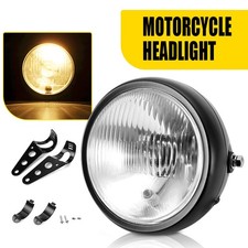 6 Inch Motorbike Headlight Front Light w/ Motorcycle Headlamp Brackets Universal