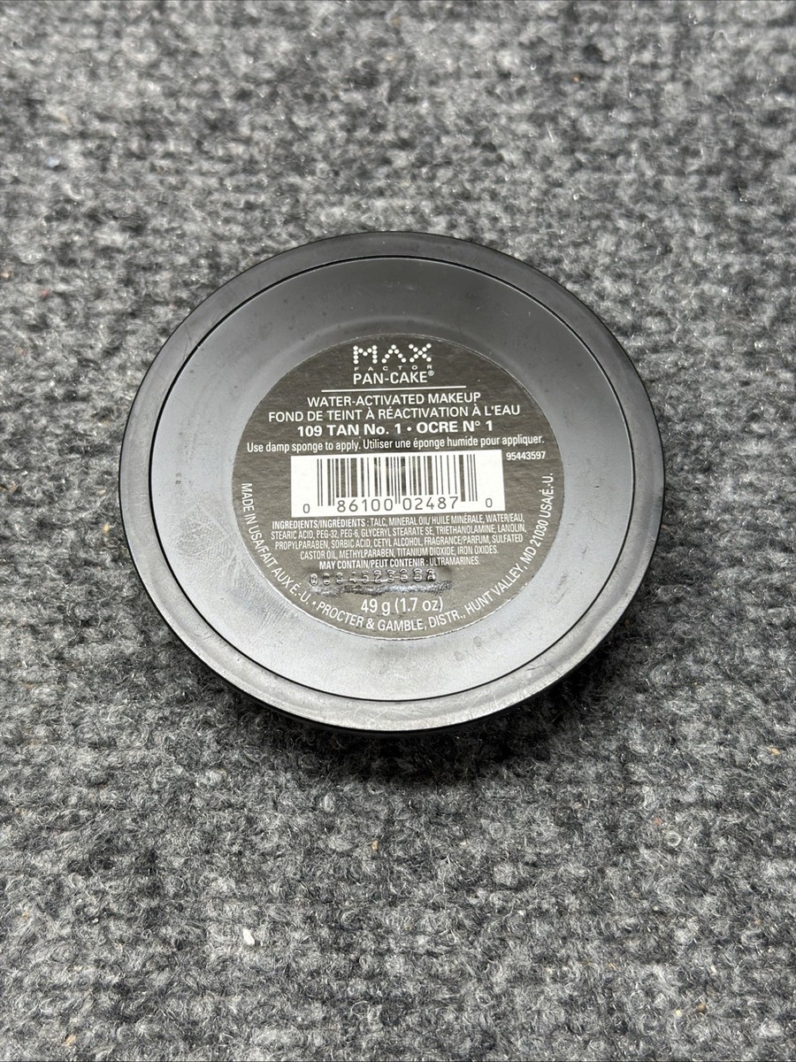 Max Factor Pancake/Pan-Cake 109 TAN Water Activated Foundation
