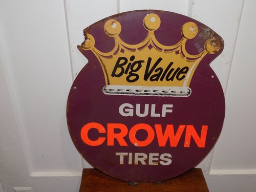 Vintage Gulf Crown Tires Metal Tire Insert Sign