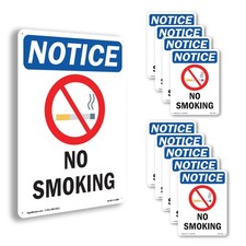 No Smoking OSHA Notice Sign Metal, Plastic, Or Decal - 5 or 10 Pack