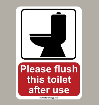 2 X BITTE SPÜLEN SIE DIESE TOILETTE NACH GEBRAUCH AUFKLEBER SCHILDER