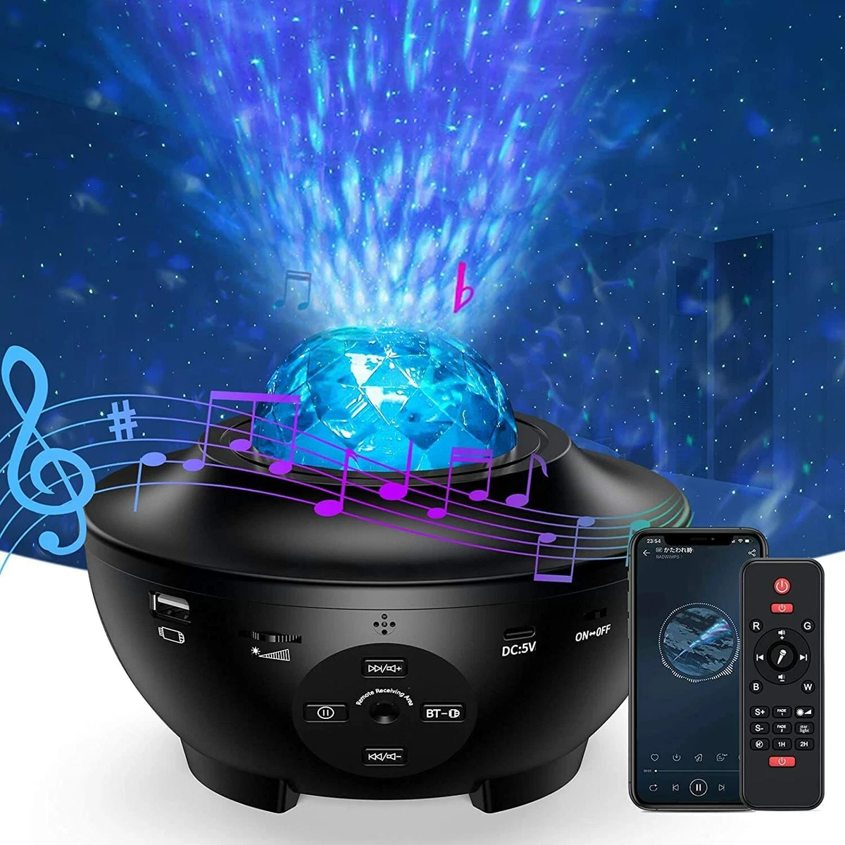 Projecteur veilleuse 3 en 1 Galaxy Star projecteur avec haut-parleur  Bluetooth D