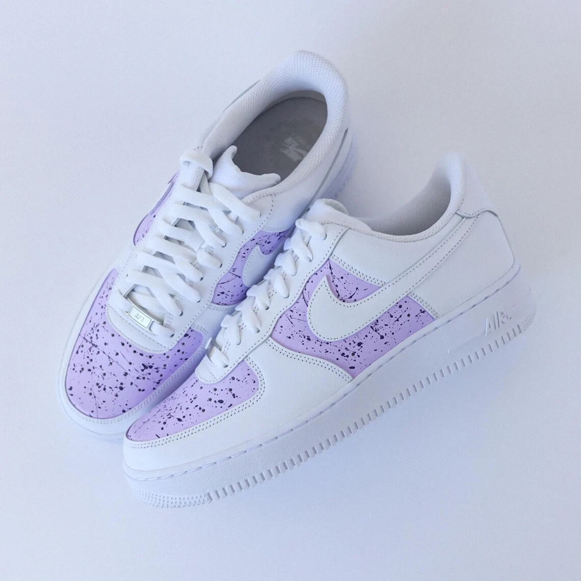 Purple Glitter Nike Air Force Lilac Iridescent Suede Swarovski - Main Image
