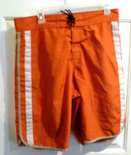Vintage Orange Stussy Swimming Swim Trunks Surf Board Surfing Shorts Size 32 Men