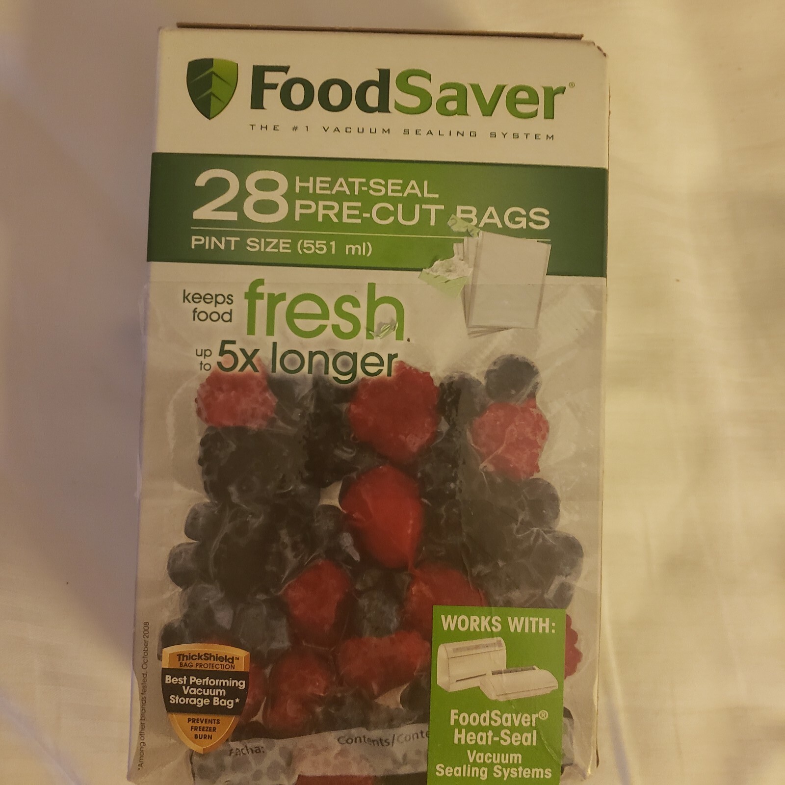 FoodSaver 1Pint Precut Vacuum Seal Bags 28 Heat Seal Pre Cut Bags