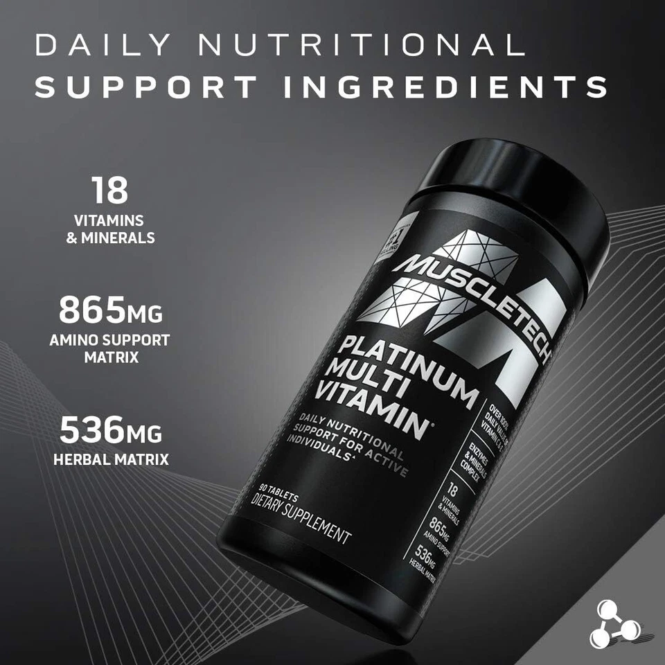 Multivitamínico Muscletech Platinum para Apoyo Inmunológico 18 Vitaminas y Minerales Vitamina Foto 4 de 4