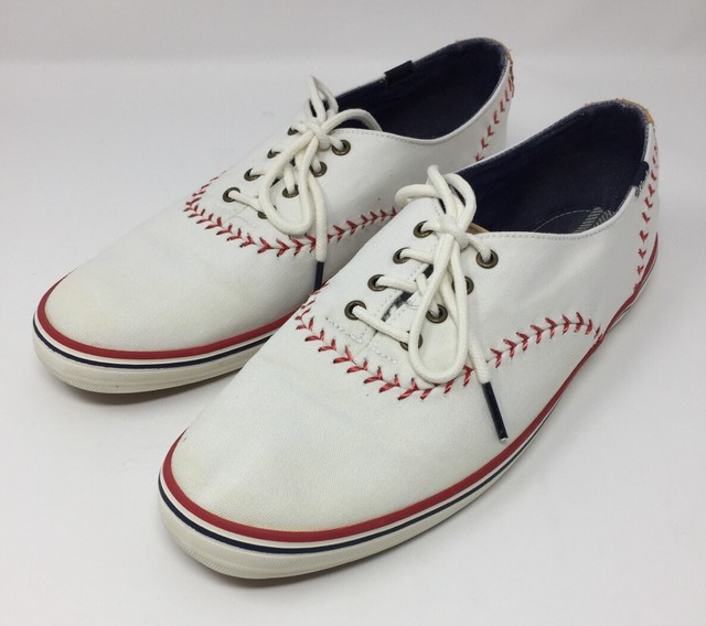 Keds Womens Champion Pennant Baseball Sneakers White Low Top Lace Up