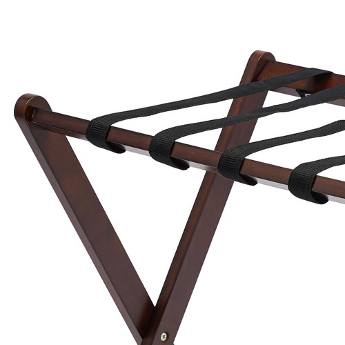 2 Pack Bamboo Luggage Rack for Guest Room Folding Thickened Luggage Stand Holder - Picture 7 of 16
