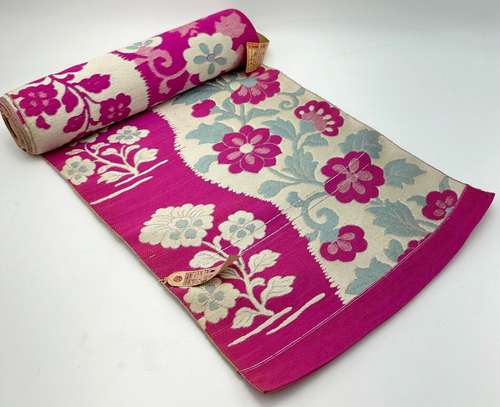 VINTAGE Giapponese OB I Cintura Kimono Fucsia Floreale Robusto Moda 12"x156" Etichette