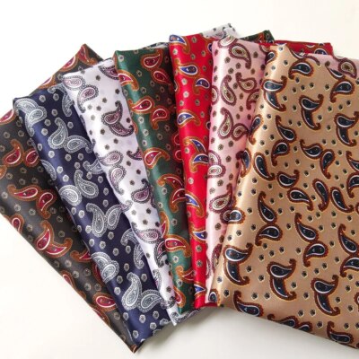 1 Meter X 1.48 Meter Satin Fabric 58'' Wide Retro Paisley Scarf Material