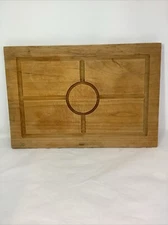 Vintage Wood Solid Oak Carving Cutting Board Charcuterie 18x12x1 