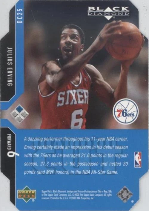 2004-05 Upper Deck Black Diamond - Julius Erving #DC25
