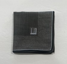 Handkerchief Dunhill Vintage Art Men Pocket Square Paisley Plain Cotton 18  