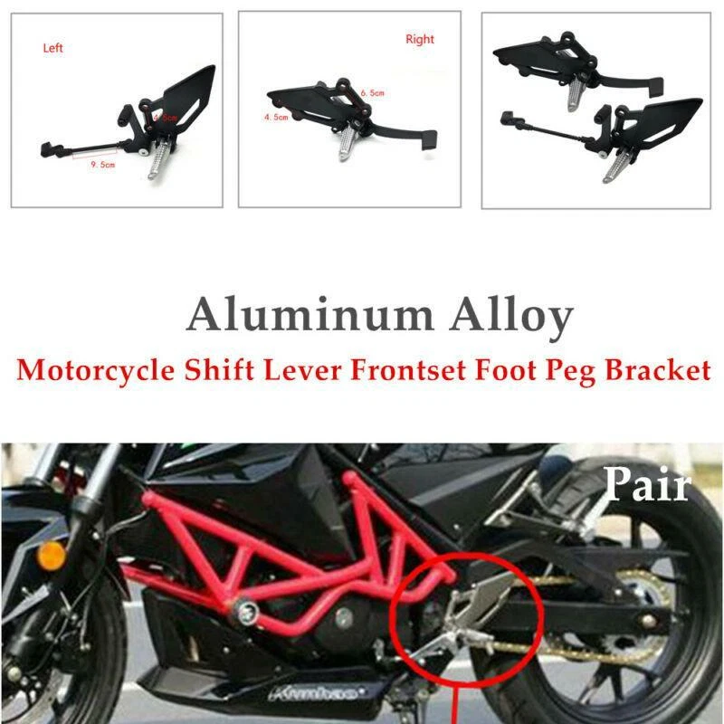 Juego delantero de palanca de cambios para moto soporte de clavija reposapiés palanca de cambios universal Foto 2 de 4