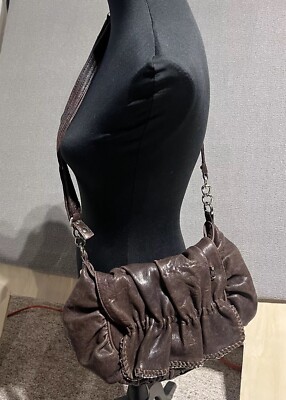 Junior Drake Brown Leather Flap Opening Crossbody with silk lining Great