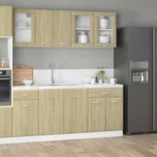 4 Piece Kitchen Cabinet Set Chipboard Storage Cupboard Multi Colours vidaXL