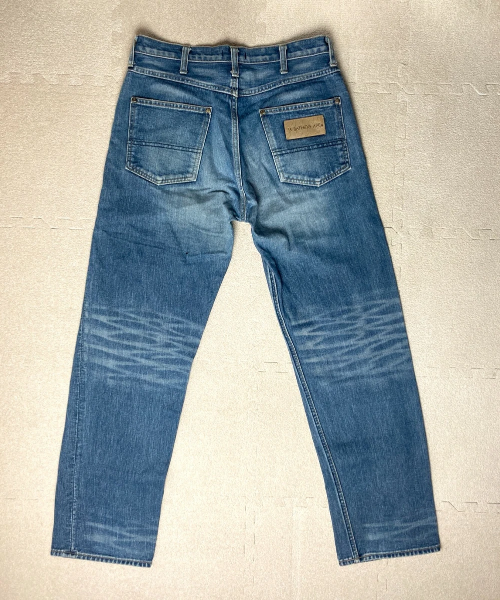 Bape Denim Indigo Front White Star Bapesta Camo Size M a bathing
