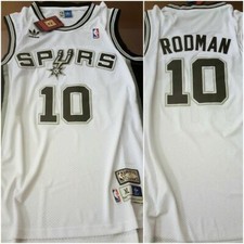  Dennis Rodman San Antonio Spurs White Throwback ADIDAS Basketball Jersey XL