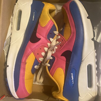 Size (GS) Nike Air Max 90 LTR Low Kids Girls Pink Yellow