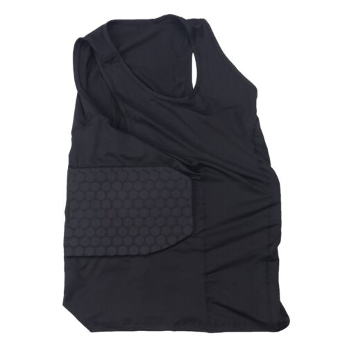 Men's Rib Protector Padded Vest Compression Shirt Training Vest with 3-Pad3836 - Picture 1 of 9