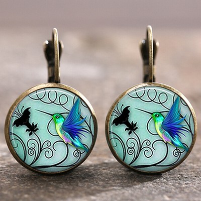 10pair Blue Hummingbird Bronze Trendy 