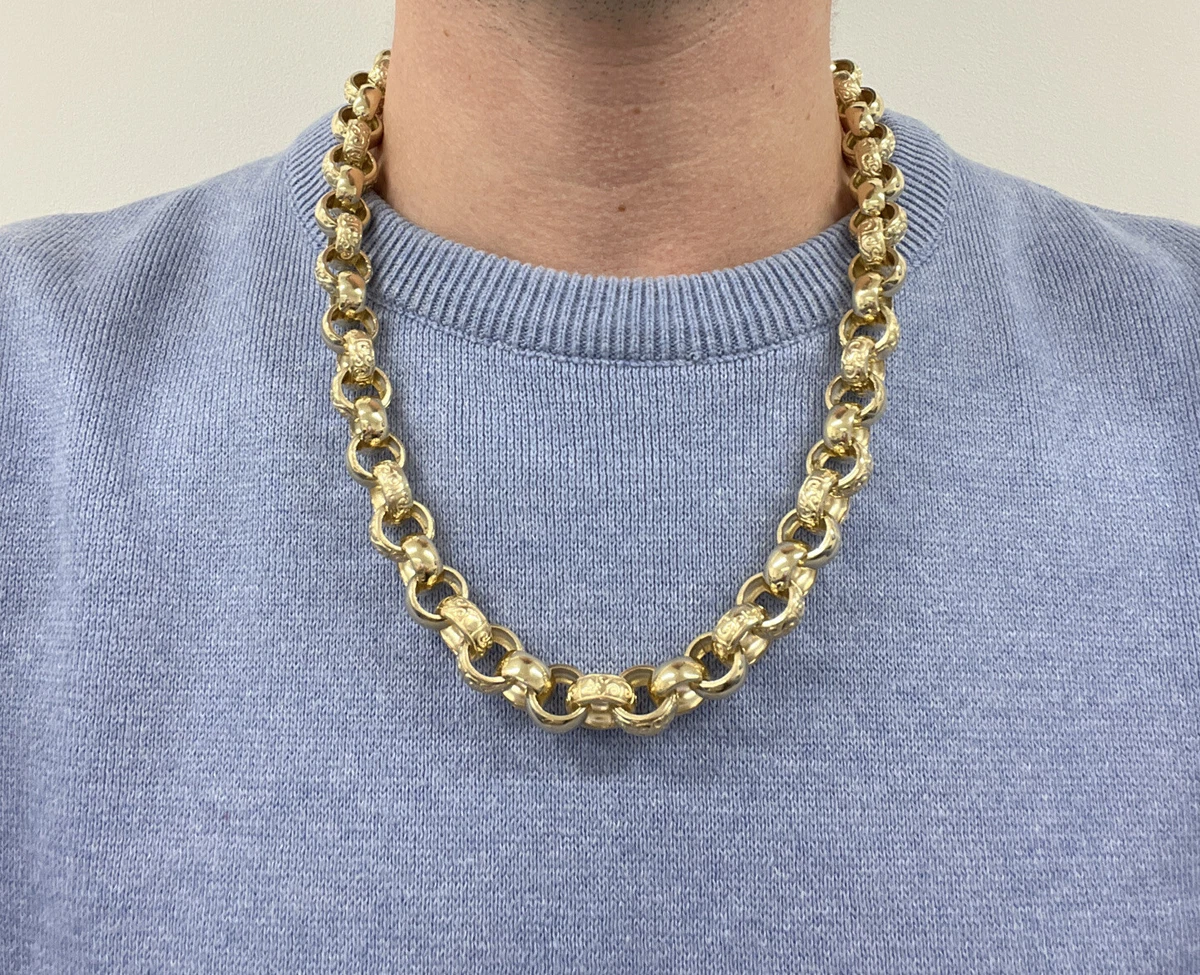 9ct Yellow Gold Solid Belcher Chain 24