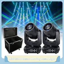 2PCS 230W 7R Beam Moving Head Light DMX 16Prism Sharpy Stage Light w/Flight Case