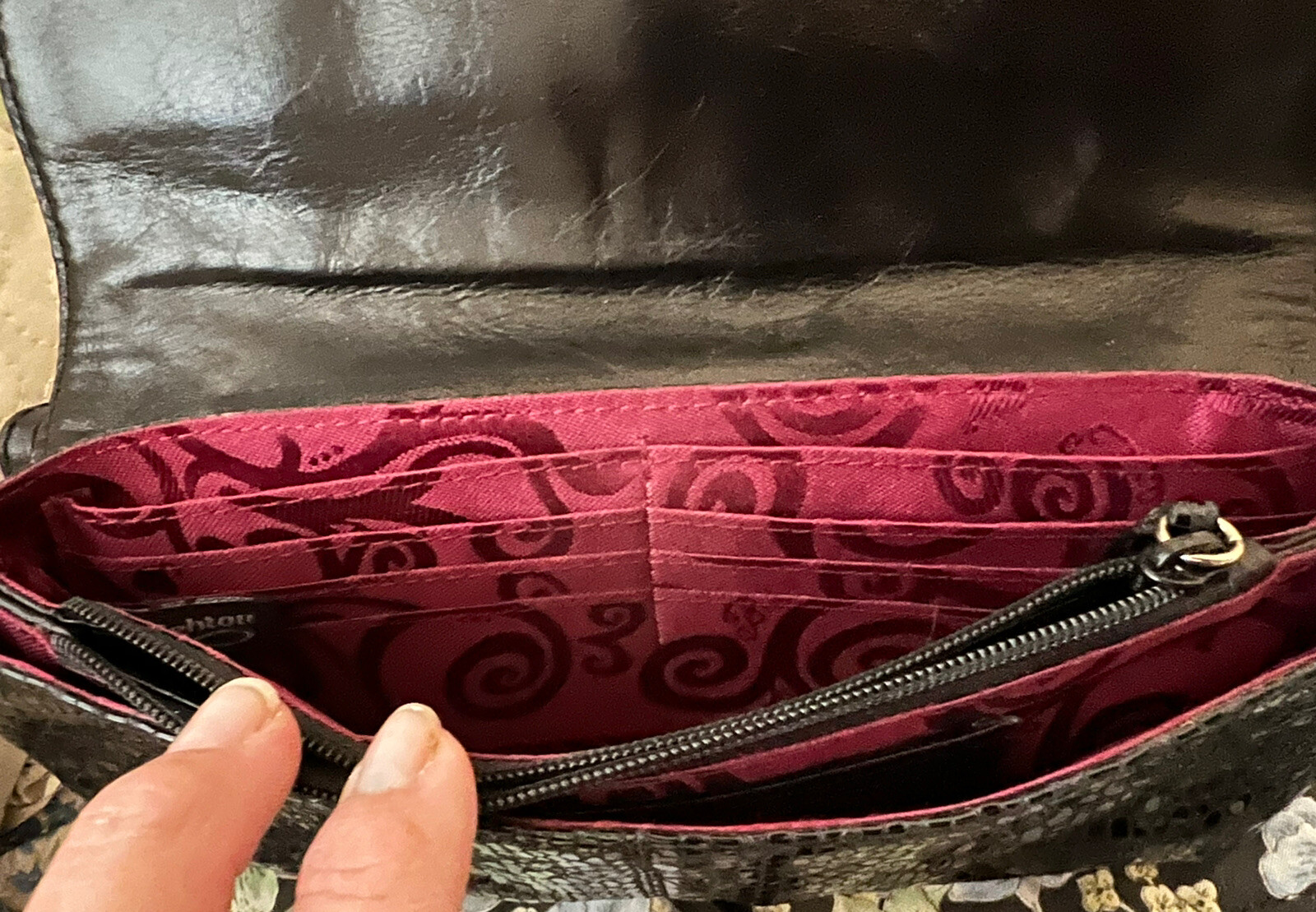 BRIGHTON  Python black Snake Skin WALLET  Purse w… - image 3