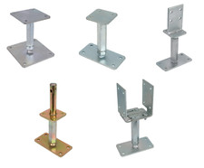 Stabiler Pfostentr&auml;ger Basic zum Aufschrauben h&ouml;henverstellbar 140-200 mm