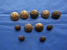 11 x WWI GENERAL SERVICE BUTTONS - ADAMS, CHENEY, W.H. HASELER, E.P. STILLWELL