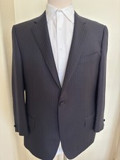 CANALI Made in Italy Vintage Super 120 s Wool Subtle Stripe Suit Jacket 46 R