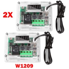 2pc W1209 DC12V Digital Thermostat Temperature Control Switch Sensors With Case