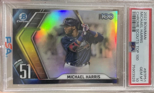 MICHAEL HARRIS II PSA 10 - 2022 Bowman Chrome Scouts Top 100 #BTP51 🔥💫🏆 ROY