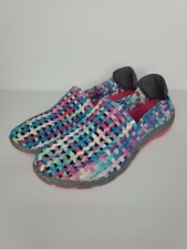 Adesso Womens Weave Slip On Shoes Size 7.5 US Pink/Multicolor