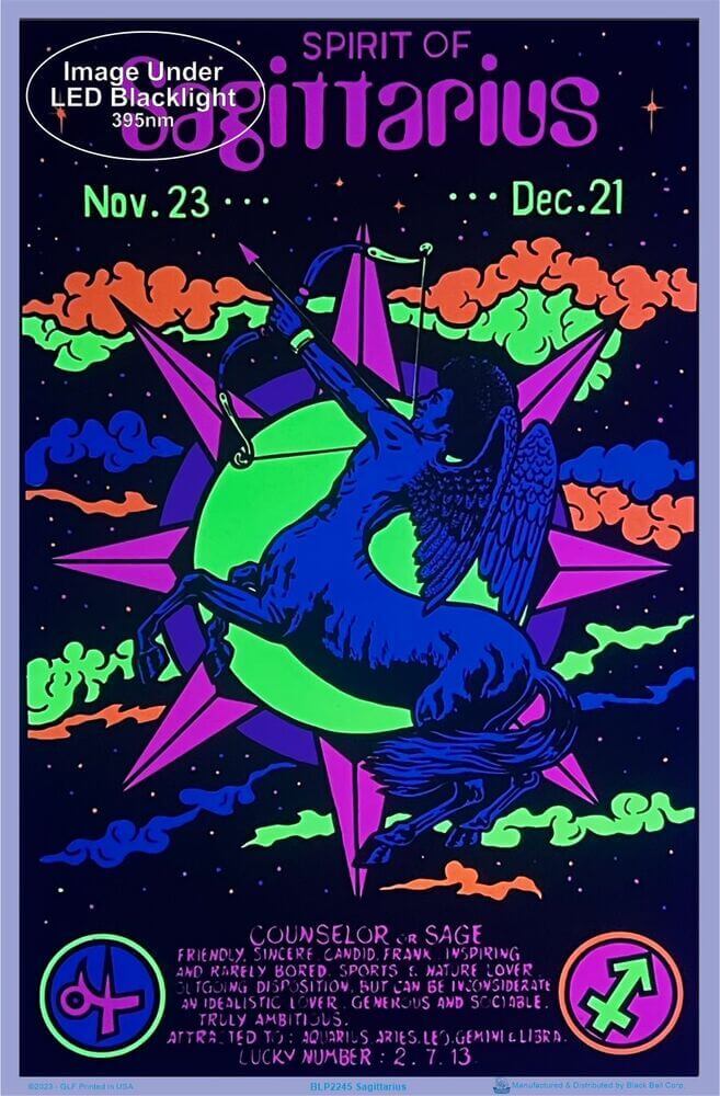 Sagittarius Zodiac Sign Blacklight Poster 23