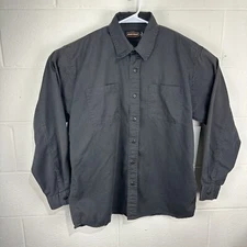 Jesse James Industrial Workwear Black Long Sleeve Button Up Shirt Men's Large
