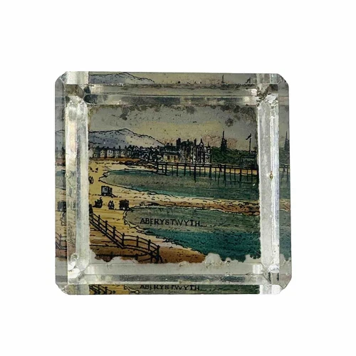 Aberystwyth Wales Paperweight Antique Glass h45mm Circa 1920