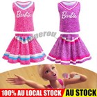 Costume for Barbie Girls Cheerleader Uniform Outfit Pullover top+Skirt