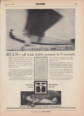 Off with 4000 pounds in 8 seconds Ryan Brougham Model for Six ad 1929