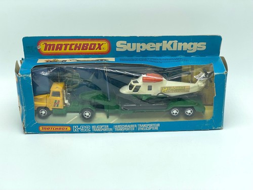 Vintage 1981 MATCHBOX Lesney Superkings K-92 Helicopter Semi TRANSPORTER in box