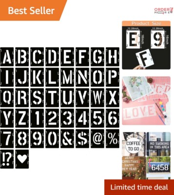 Reusable 15 Inch Alphabet Stencils - Perfect for Signs, Crafts, and Art Projects
