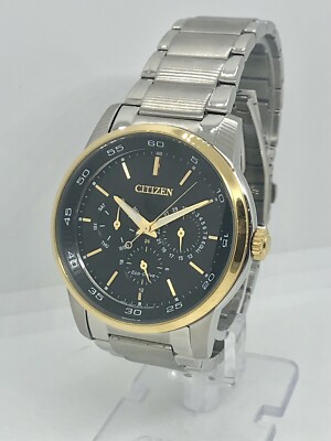 Citizen Dress Eco-Drive Black Dial Two Tone Men's Steel 44mm Watch