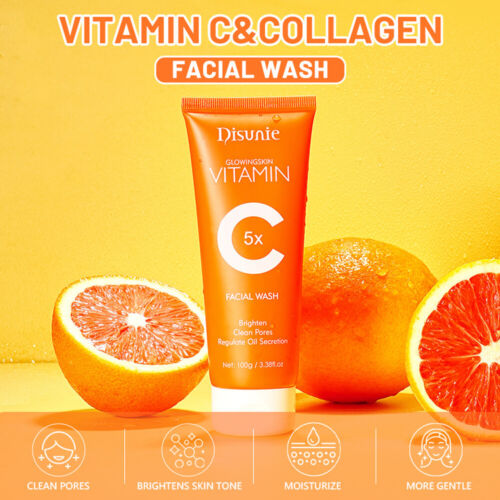 Vitamin C Amino Acid Facial Cleanser Face Glow Cleans Brightening Oil Control ,