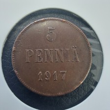 1917 RUSSIA FINLAND COINS 5 PENNI.