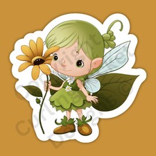 Garden Fairy Cute Faerie Pixie Flower Adorable 3" Vinyl Sticker
