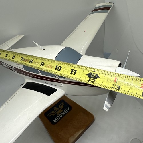 M20J 201 Mooney Wooden Mahogany Airplane Wood Aviation Desk Model 20” Wingspan - Picture 17 of 24