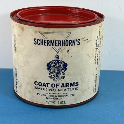 Schermerhorn's Empty Smoking Mixture Tobacco Tin Antique Rare Newark NJ