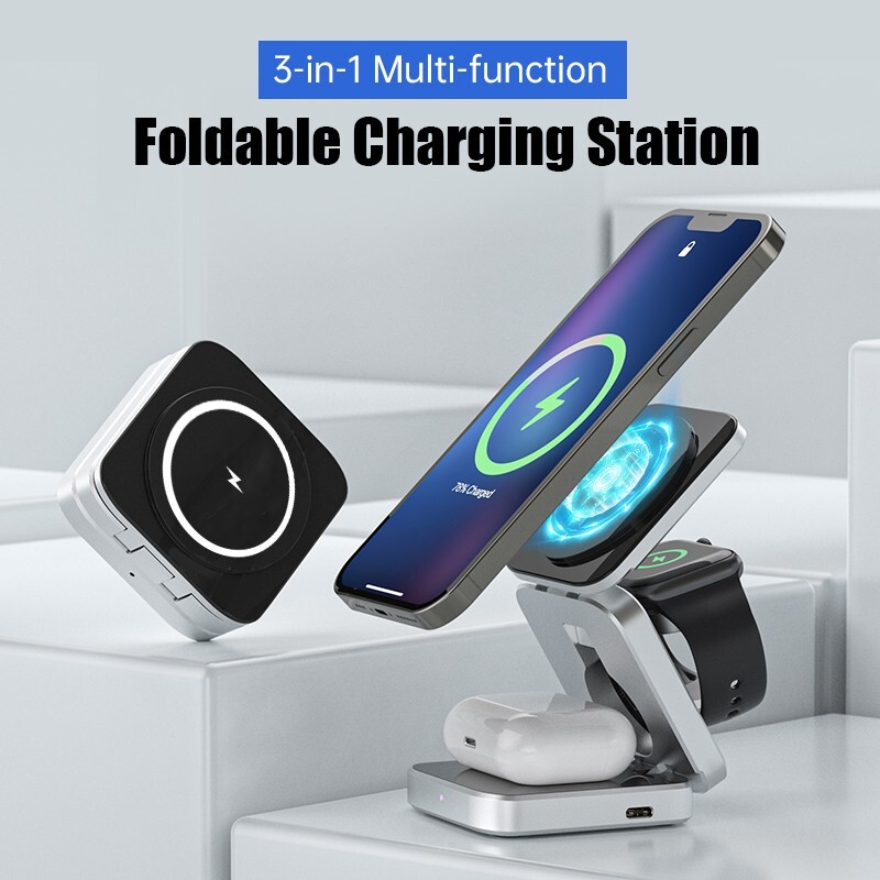 Wireless Charger Stand Dock iPhone Holder Magnetic Fast Station Apple Watch-image