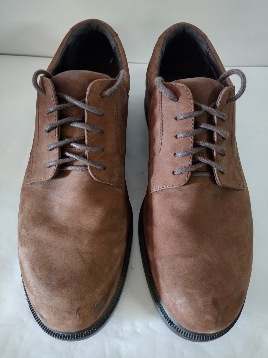 rockport men's dress shoes brown 11 M Nubuck Suede Leather #M9409 Oxford Rubber Soles Color:ROYAL
